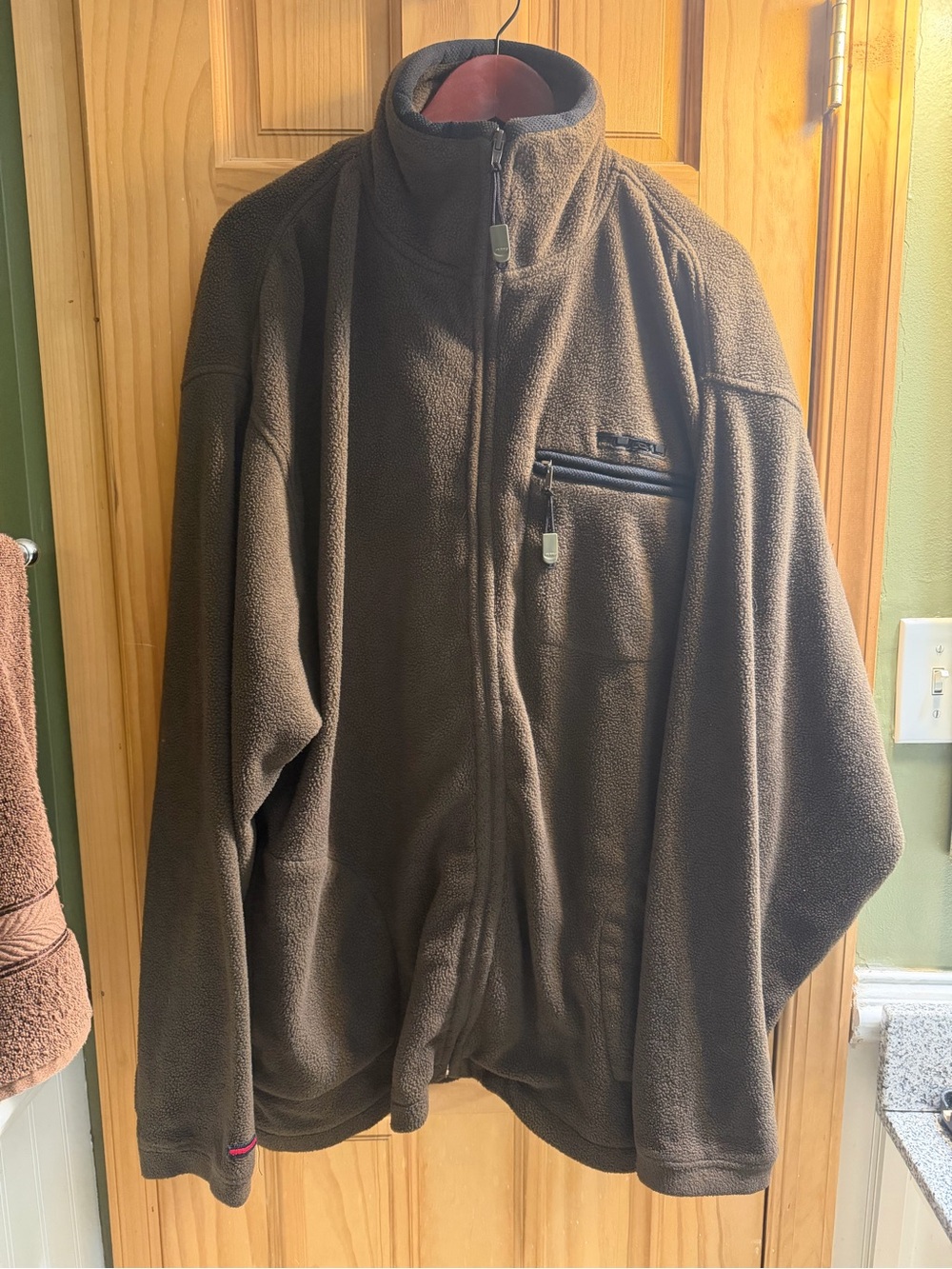 FUBU Men's Dark Brown Full-Zip Fleece Jacket